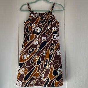 Hilo Hattie’s brown Hawaiian dress